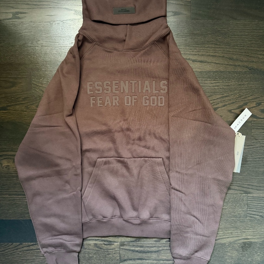 Fear Of God Essential’s Plum Hoodie New With Tags Size M